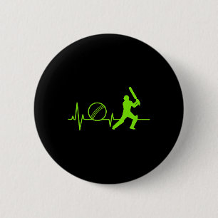 Cricket Hartslag T-shirt Pols Tsman-ontwerp voor s Ronde Button 5,7 Cm