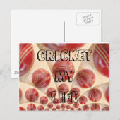Cricket Ma vie J'aime Cricket sport Cartes postale (Devant / Derrière)