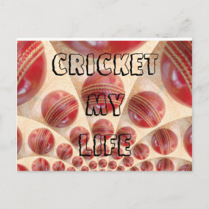 Cricket Ma vie J'aime Cricket sport Cartes postale