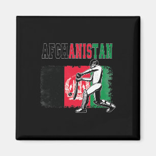 Cricket met Afghanistan vlag team cricketer fan Magneet