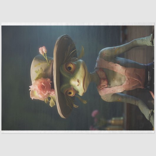 Cricket met Pet Bloemen Decoupage Tissuepapier (Voorkant)