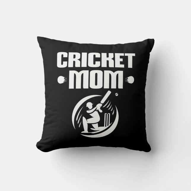 Cricket Mom Cricket Son Cricket Lover Moeder Kussen (Voorkant)
