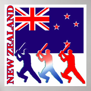 Cricket New Zealand Poster