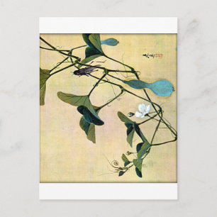 Cricket on a Vine Japans Woodblock Art Ukiyo-E Briefkaart