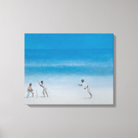 Cricket op het strand 2012 canvas afdruk (Voorkant)