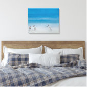 Cricket op het strand 2012 canvas afdruk (Insitu (Slaapkamer))