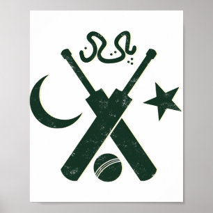 Cricket Pakistan (gele Ster Urdu) Poster