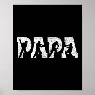 Cricket Papa Cricket Mannen Vaderdag Vintage Poster
