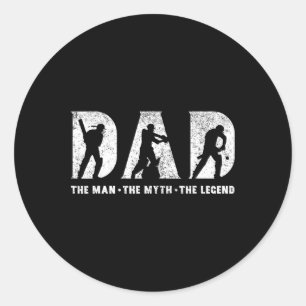 Cricket Papa De Man De Mythe De Legende Vaderdag Ronde Sticker