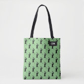 Cricket Pattern - Player Batting - uw initialen Draagtas (Voorkant)