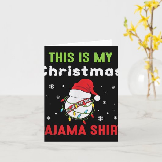 Cricket Player This Is My Christmas Pajama Kaart (Gele Bloem)