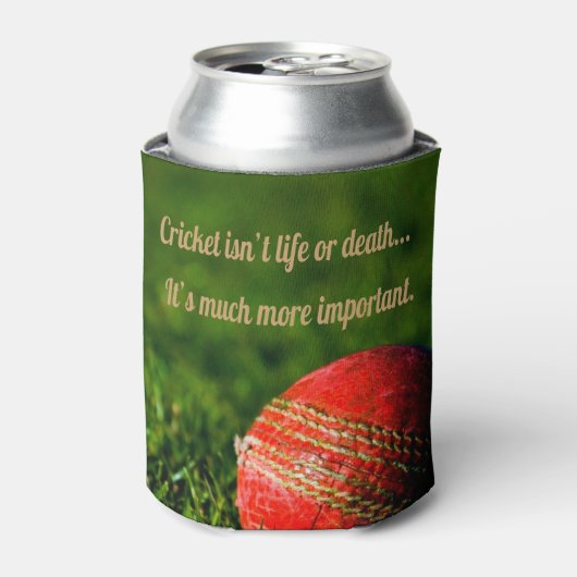 Cricket Red Ball Funny Motivatie Blikjeskoeler (Blikje Voorkant)