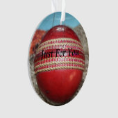 Cricket : Red Hard Ball Art Print (devant)