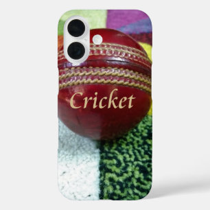 Cricket: Red Hard Ball Art Print iPhone 16 Hoesje
