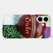 Cricket: Red Hard Ball Art Print Case-Mate iPhone Case (Achterkant (horizontaal))