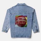 Cricket: Red Hard Ball Art Print Denim Jacket (Achterkant)