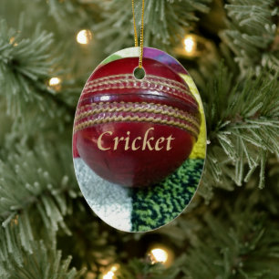 Cricket: Red Hard Ball Art Print Keramisch Ornament
