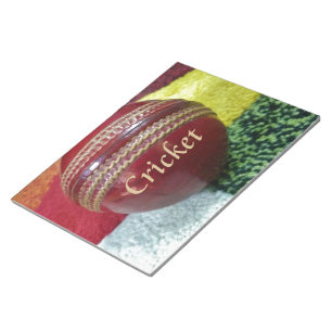 Cricket Red Hard Ball Art Print Notitieblok