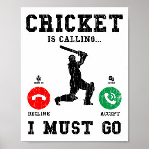 Cricket roept grappische afbeelding voor speler poster