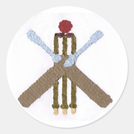 Cricket Round Sticker/label Ronde Sticker (Voorkant)