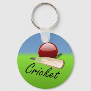 Cricket - slaghout en bal, sleutelhanger