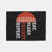 Cricket Speler Kleding Eten Slapen Cricket Herhale Fleece Deken (Voorkant (Horizontaal))