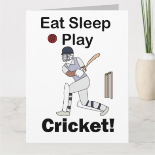 Cricket Sport Eten Slapen Spelen Cricket Kaart