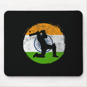 Cricket Sport Game Vlag Van India Cricketspeler  Muismat