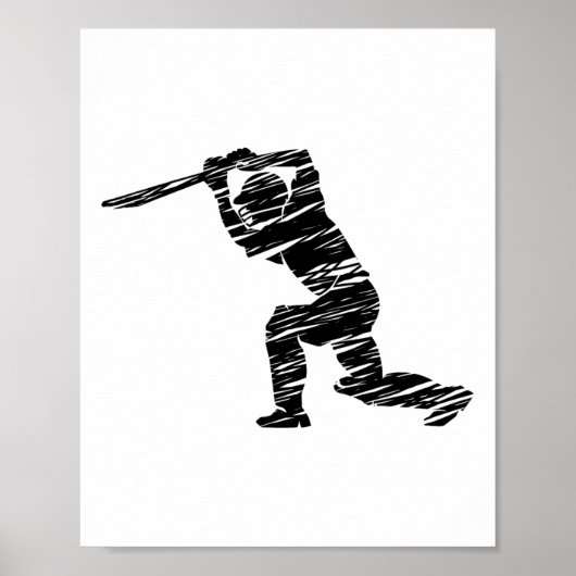 Cricket Sport Speler 1  Poster (Voorkant)