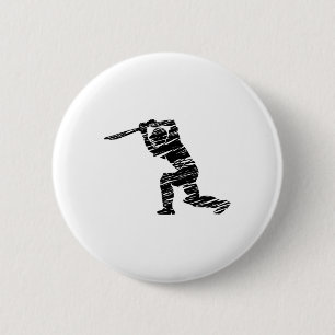 Cricket Sport Speler 1 Ronde Button 5,7 Cm