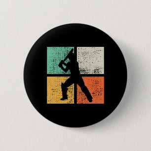 Cricket Tsman Cadeau Speler Coach Retro Ronde Button 5,7 Cm