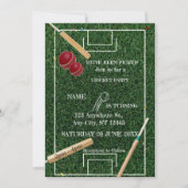 Cricket verjaardagsfeest sportuitnodiging kaart (Voorkant)
