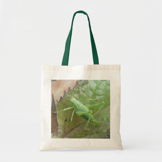 Cricket vert sur un Sac fourre-tout feuille (Devant)