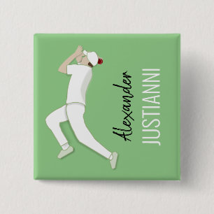 Cricket Vierkante Button 5,1 Cm