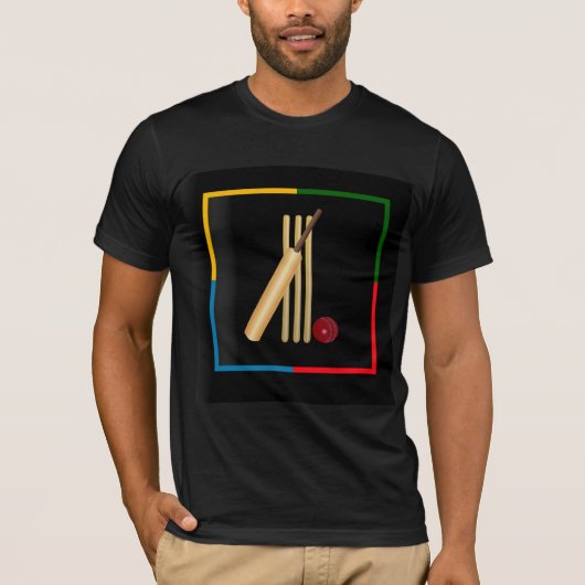Cricket, wicket, bat and ball,  t-shirt (Voorkant)