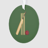 Cricket - Wicket, bat en bal Ornament (voorkant)