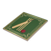 Cricket-Wicket, bat en ball Tegeltje (Zijkant)