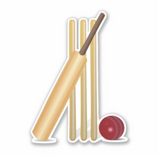 Cricket, wicket en ball sticker (Voorkant)