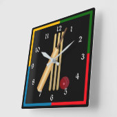 Cricket, wicket en ball vierkante klok (Hoek)