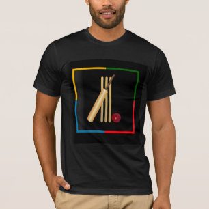 Cricket, wicket, slaghout en bal, t-shirt