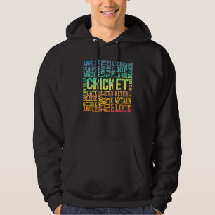 Cricket Word Cloud Cricketer Bat en Ball Player C Hoodie