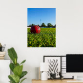 Cricketbal op grensmarkering poster (Thuiskantoor)