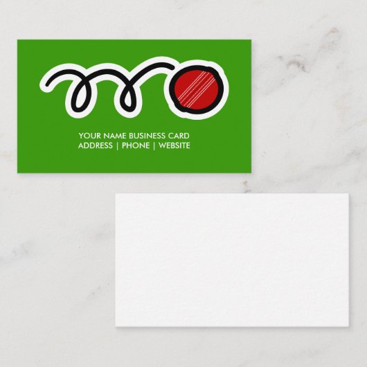 Cricketbal visitekaartje ontwerp (Voorkant / Achterkant)