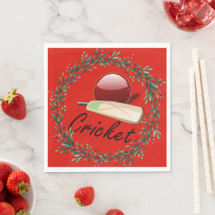 Cricketbat en bal, Kerstmis, Servet