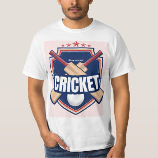Cricketbats met bal en geschreven tekst t-shirt