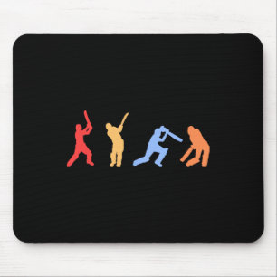 Cricketcadeaus - Retro Vintage Kleuren Cricketspel Muismat
