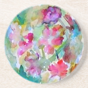 CricketDiane Flower Garden Waterverf Abstract Zandsteen Onderzetter