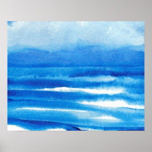 CricketDiane Ocean Poster - Zee Aria Blue Seascape
