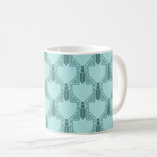 Crickets Art déco - Mug de café Turquoise clair (Devant droit)