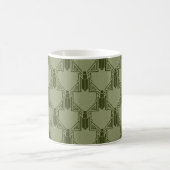 Crickets Art déco - Mug de café vert d'olive clair (Centre)